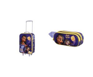 Disney Wish Star - Maleta Trolley Soft 3D + Estuche Portatodo Doble 3D