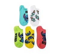 Disney Women's Lilo & Stitch 5 Pack No Show Socks