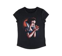 Disney Women's Snow White-Deep Stare Organic Rolld Sleeve - Camiseta de Manga Corta, Color Negro, Talla S, Negro, S