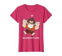 Disney Wreck It Ralph 2 #Current Mood Camiseta, Mujer, Rojo Jaspeado, S