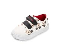 Disney Zapatillas Blancas de Mickey Mouse para niño | Estampado Integral del Personaje | Cierre con Velcro | Calzado de Diario para niños pequeños | Zapatos de Dibujos Animados para niños