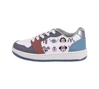 Disney Zapatillas de Personajes Color Azul, Gris, Blanco y Granate - Talla 32 - Cierre de Cordones - Zapatillas Infantiles Deportivas con Suela PVC - Producto Original Diseñado en España