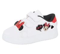 Disney Zapatillas deportivas de Minnie Mouse para niñas, diseño de orejas 3D, color blanco, con gancho y bucle, fáciles de sujetar, White, 10 UK Child