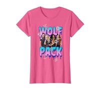 Disney Zombies Wolf Pack Group Poster Camiseta, Mujer, Rosa jaspeado, XXL