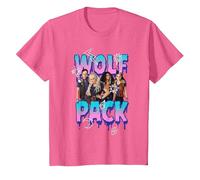 Disney Zombies Wolf Pack Group Poster Camiseta, Niños, Rosa jaspeado, 10 años