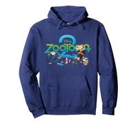 Disney Zootopia 2 Illustrated Characters and Logo Sudadera con Capucha, Unisex para adultos, Azul Marino, XXL