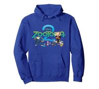 Disney Zootopia 2 Illustrated Characters and Logo Sudadera con Capucha, Unisex para adultos, Azul Real, XL