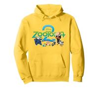 Disney Zootopia 2 Illustrated Characters and Logo Sudadera con Capucha, Unisex para adultos, Limón, S