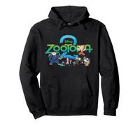 Disney Zootopia 2 Illustrated Characters and Logo Sudadera con Capucha, Unisex para adultos, Negro, S