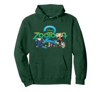 Disney Zootopia 2 Illustrated Characters and Logo Sudadera con Capucha, Unisex para adultos, Verde Bosque, S