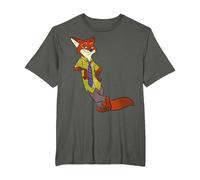 Disney Zootopia Cool Fox Nick Wilde Leaning Camiseta, Hombre tallas grandes, Asfalto, 2X Alto