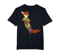 Disney Zootopia Cool Fox Nick Wilde Leaning Camiseta, Hombre tallas grandes, Negro, 2X Alto