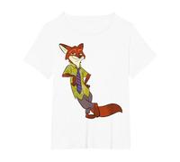 Disney Zootopia Cool Fox Nick Wilde Leaning Camiseta, Mujer tallas grandes, Blanco, 2XL Grande