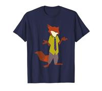 Disney Zootopia Nick Wilde Vintage Foxy Silhouette Portrait Camiseta, Hombre, Azul Marino, 4XL