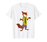 Disney Zootopia Nick Wilde Vintage Foxy Silhouette Portrait Camiseta, Hombre, Blanco, 4XL