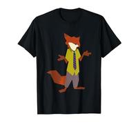 Disney Zootopia Nick Wilde Vintage Foxy Silhouette Portrait Camiseta, Hombre, Negro, 4XL