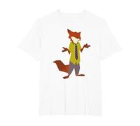 Disney Zootopia Nick Wilde Vintage Foxy Silhouette Portrait Camiseta, Hombre tallas grandes, Blanco, 4X Alto