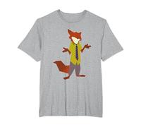Disney Zootopia Nick Wilde Vintage Foxy Silhouette Portrait Camiseta, Hombre tallas grandes, Gris Jaspeado, 4X Alto