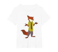 Disney Zootopia Nick Wilde Vintage Foxy Silhouette Portrait Camiseta, Mujer tallas grandes, Blanco, 4XL Grande