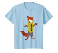 Disney Zootopia Nick Wilde Vintage Foxy Silhouette Portrait Camiseta, Niños, Azul Bebé, 4 años