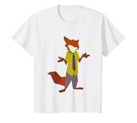 Disney Zootopia Nick Wilde Vintage Foxy Silhouette Portrait Camiseta, Niños, Blanco, 4 años
