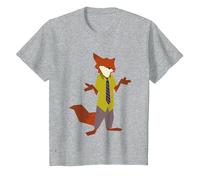Disney Zootopia Nick Wilde Vintage Foxy Silhouette Portrait Camiseta, Niños, Gris Jaspeado, 4 años