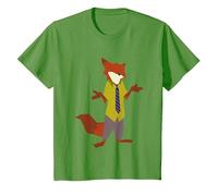 Disney Zootopia Nick Wilde Vintage Foxy Silhouette Portrait Camiseta, Niños, Hierba, 4 años