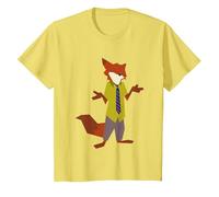 Disney Zootopia Nick Wilde Vintage Foxy Silhouette Portrait Camiseta, Niños, Limón, 4 años
