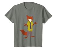Disney Zootopia Nick Wilde Vintage Foxy Silhouette Portrait Camiseta, Niños, Verde militar jaspeado, 2 años
