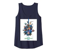 Disney Zootropolis 2 Gary Snake Tangle Official Poster Art Camiseta sin Mangas, Mujer, Azul Marino, S