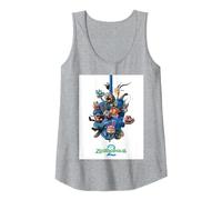 Disney Zootropolis 2 Gary Snake Tangle Official Poster Art Camiseta sin Mangas, Mujer, Gris Jaspeado, L