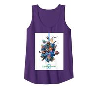 Disney Zootropolis 2 Gary Snake Tangle Official Poster Art Camiseta sin Mangas, Mujer, Morado, S