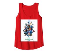 Disney Zootropolis 2 Gary Snake Tangle Official Poster Art Camiseta sin Mangas, Mujer, Rojo, L