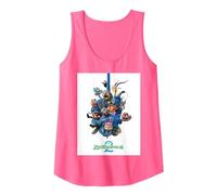 Disney Zootropolis 2 Gary Snake Tangle Official Poster Art Camiseta sin Mangas, Mujer, Rosado Neón, S