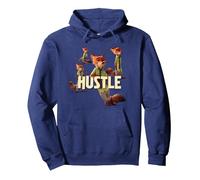 Disney Zootropolis Nick Wilde "Hustle" Sudadera con Capucha, Unisex para adultos, Azul Marino, XXL