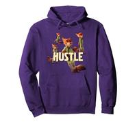 Disney Zootropolis Nick Wilde "Hustle" Sudadera con Capucha, Unisex para adultos, Morado, S