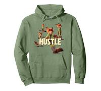 Disney Zootropolis Nick Wilde "Hustle" Sudadera con Capucha, Unisex para adultos, Verde salvia, S
