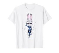Disney Zootropolis Officer Judy Hopps Geometric Salute Camiseta, Hombre, Blanco, S