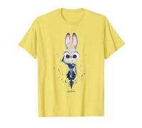 Disney Zootropolis Officer Judy Hopps Geometric Salute Camiseta, Hombre, Limón, S