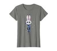 Disney Zootropolis Officer Judy Hopps Geometric Salute Camiseta, Mujer, Verde militar jaspeado, S