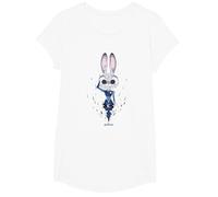 Disney Zootropolis Officer Judy Hopps Geometric Salute Camiseta, Niñas, Blanco, XS