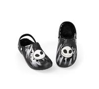Disney Zuecos Blancos y Negros de Jack Skellington de Pesadilla Antes de Navidad | Calzado con Forro de Piel para Halloween | Ropa Informal Unisex para Adultos