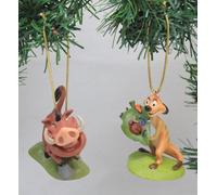 Disney's The Lion King 'Timon & Pumba' Holiday Ornament Set- (2) PVC Figure Ornaments Included - Limited Availability