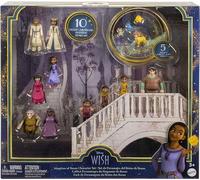 Disney's Wish Kingdom of Rosas - Juego de muñecas pequeñas, 10 mini muñecas posables y 5 figuras de amigos