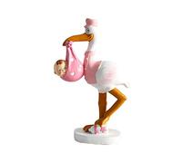 DISOK - Figura Pastel Cigüeña Nido Bautizo - Figuras Tarta Rosa Niña Baby Shower Bautizos
