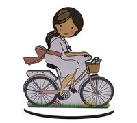 DISOK - Figura Pastel Comunión Bicicleta Niña. Figuras para la tarta de comunión niña.
