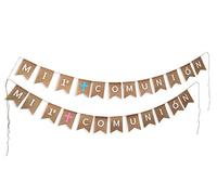 DISOK - Guirnalda Kraft "Mi Primera Comunión" Rosa. Guirnaldas y banderines para comuniones de niños.