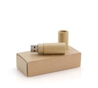 DISOK Lote de 20 Memorias USB Nature de 16GB de Capacidad de cartón Reciclado y de Atrevido diseño cilíndrico en Estuche de Regalo