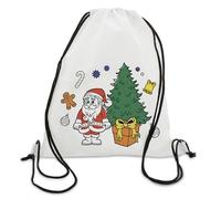 DISOK Lote de 20 Mochilas Infantiles Navidad para Colorear con 4 Ceras Incluidas, Motivos Navideños - Mochilas, Petates Infantiles para pintar y colorear para Regalos de Cumpleaños y Navidad (T-416)