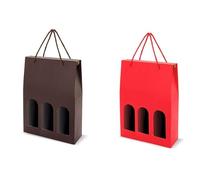 DISOK - Lote de 50 Cajas de Cartón Luxury para 3 Botellas, Surtido en Dos Colores. Regalos de Empresa, artículos publicitarios, Regalos promocionales, Regalos de Panaderias.